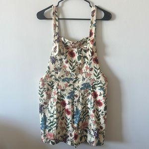 Corduroy Floral Overalls